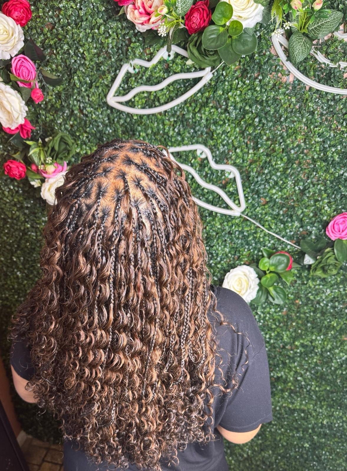Boho braids with auburn highlights by Joyce Braids